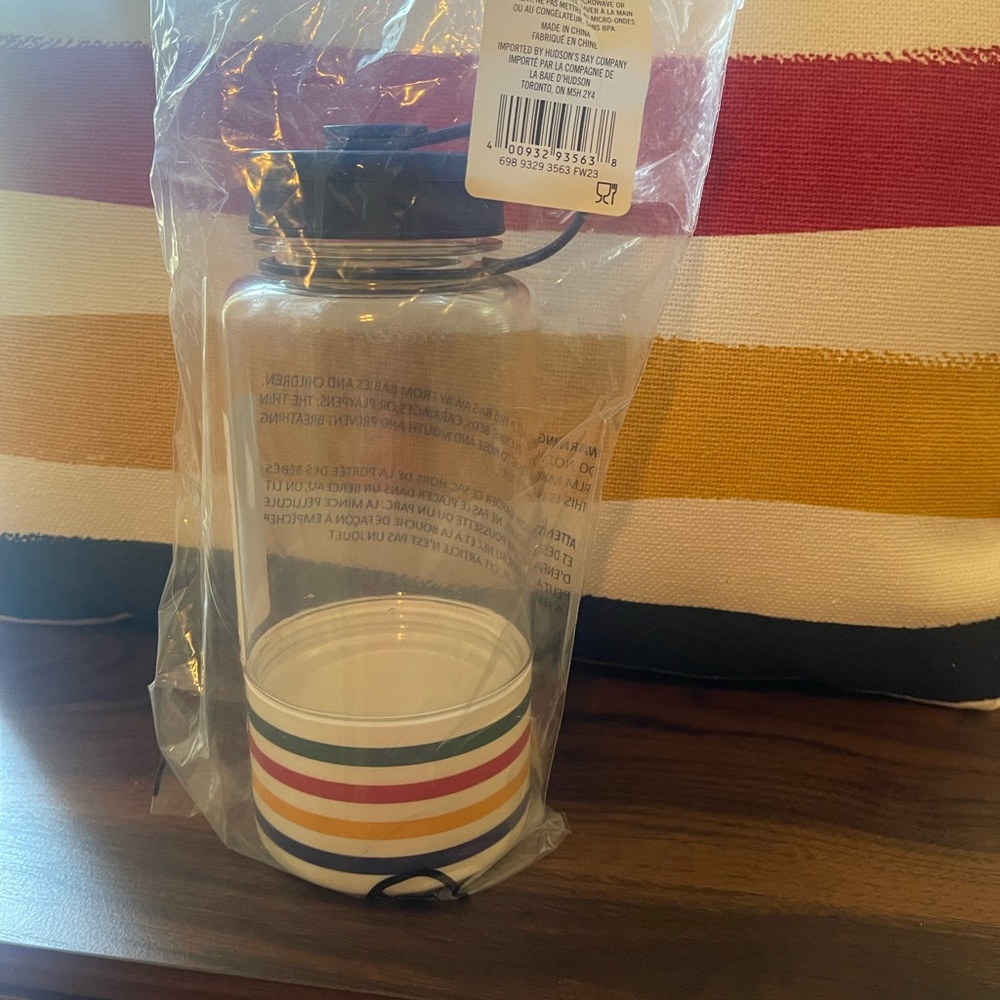 HBC Stripes Tritan Travel Bottle With Cup-BNIP